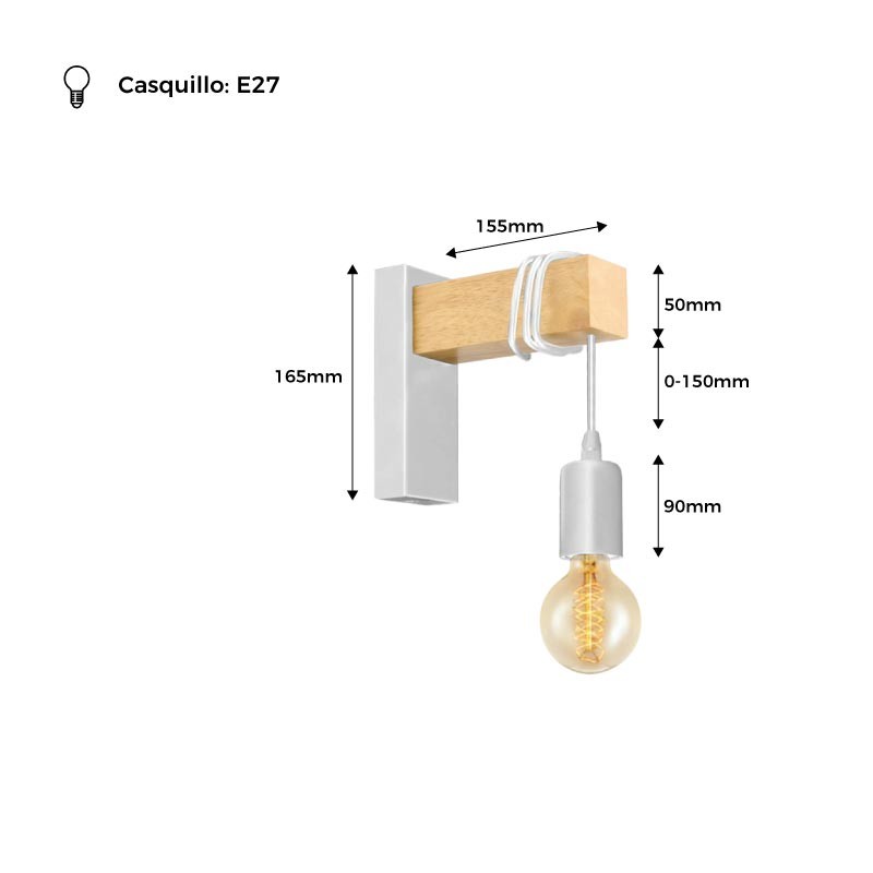 Apliques de pared rústicos de madera "RUDER"