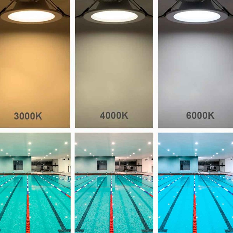 Downlight LED estanco empotrable - IP65 - 15W - Corte Ø 145-160mm