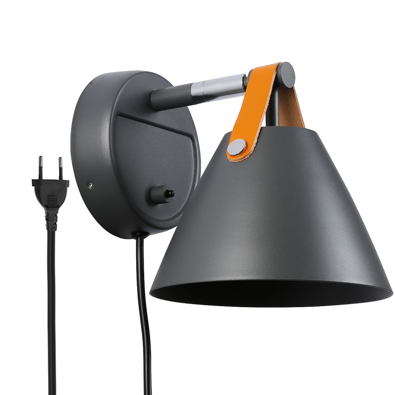 Aplique de pared "Ellen" con cable y interruptor