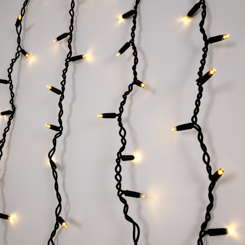Cortina de luces LED - 1,5m x 90cm - 100 luces - Blanco cálido Cortina de luces LED - 1,5m x 90cm - 100 luces - Blanco cálido