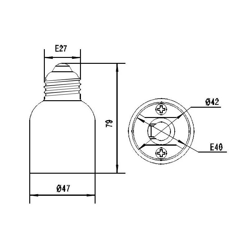 Adaptador E27 a rosca E40