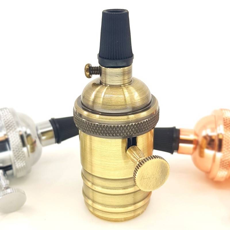 CASQUILO E27 DE ACABADO EN BRONCE CON INTERRUPTOR (VINTAGE SERIES) CASQUILO E27 DE ACABADO EN BRONCE CON INTERRUPTOR (VINTAGE SERIES)