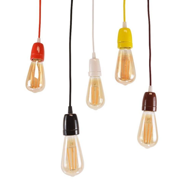 Portalámparas colgante de color negro