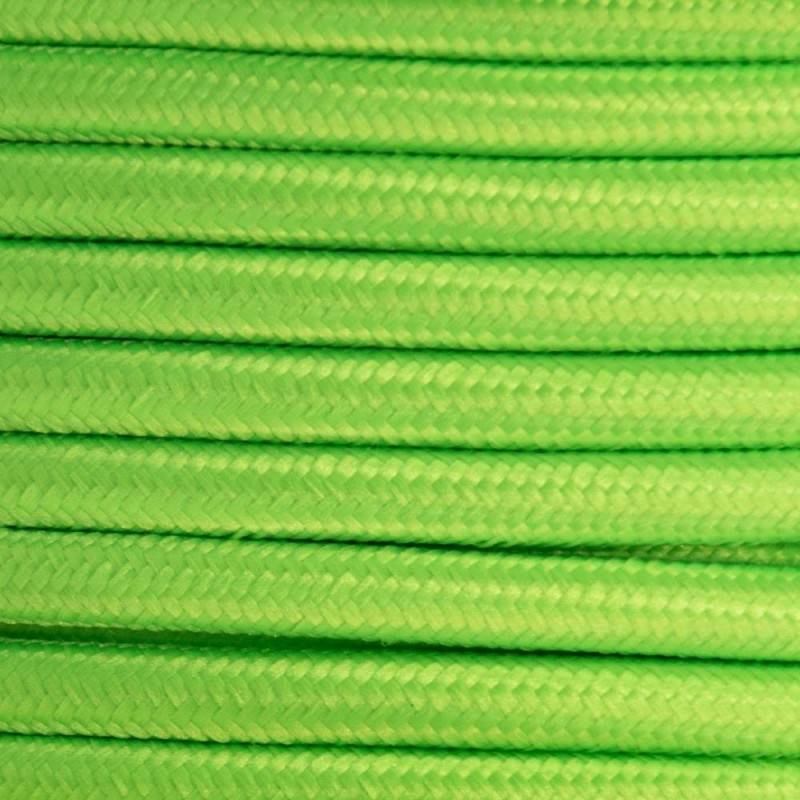 Bobina de cable eléctrico decorativo textil 2x0,75 de colores flúor