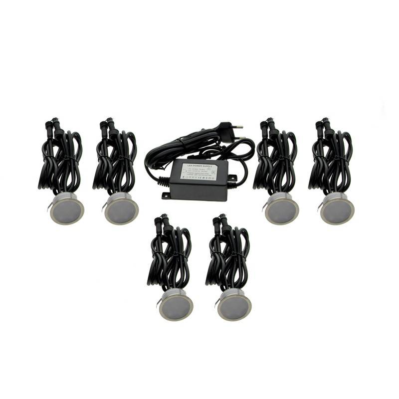 Kit 6 focos LED empotrables en suelo Kit 6 focos LED empotrables en suelo