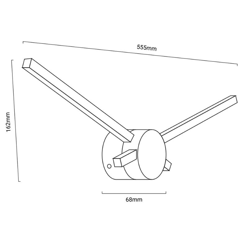 DIMENSIONES APLIQUE PARED CRONOS LED