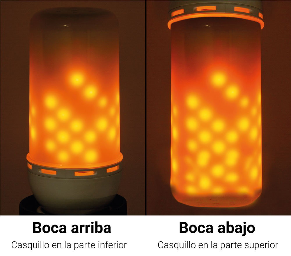 bombilla efecto fuego