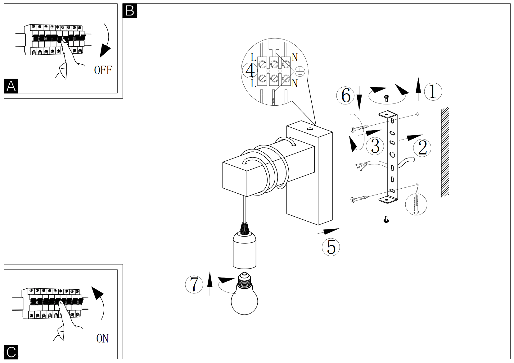 INSTALACIÓN APLIQUES DE PARED