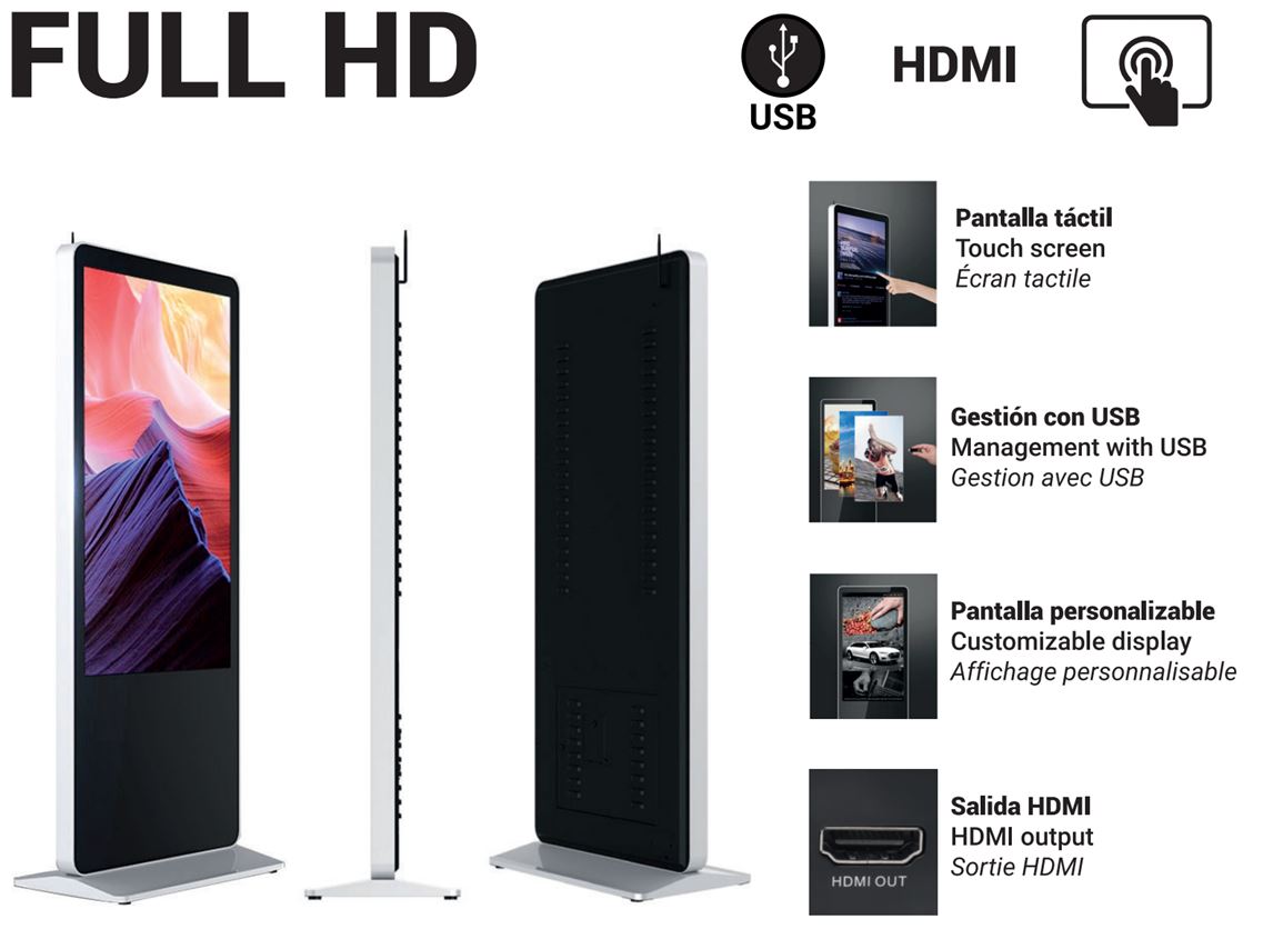Tótem LED Digital LCD Táctil 55