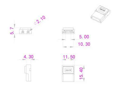 medidas conector clip