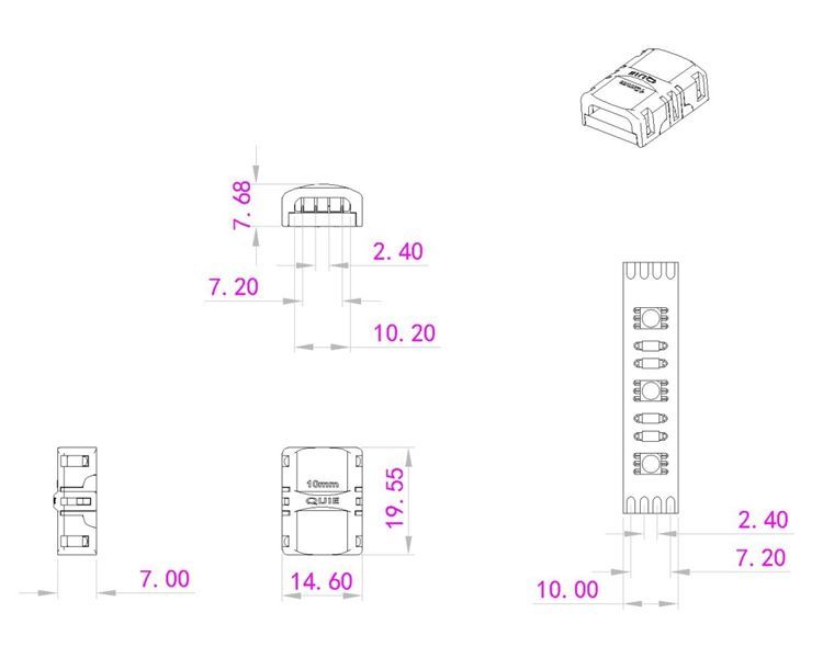 Buy connector for 10mm RGB LED strip connector