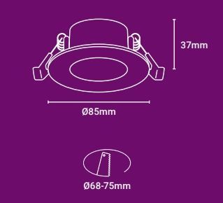 medidas downlight empotrable cct