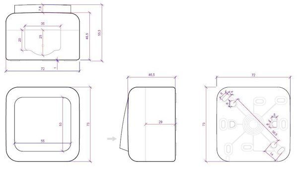 dimensiones interruptor 10a 250v panasonic viko