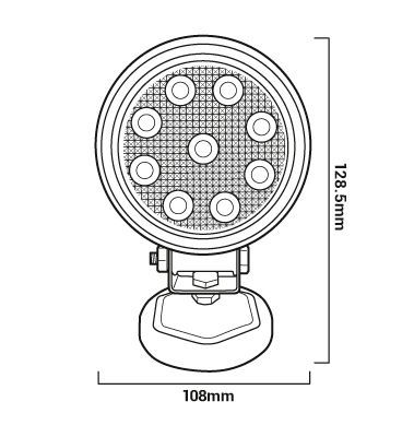 Medidas foco led para vehiculo