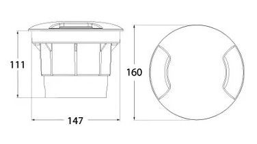 medidas baliza empotrable foco led fumagalli ceci 160 2l