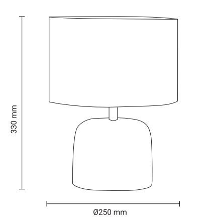 medidas lámpara de mesa de cerámica