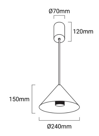 lámpara colgante led dimensiones