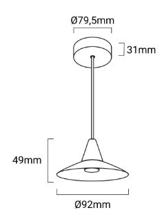 dimensiones lámpara LED