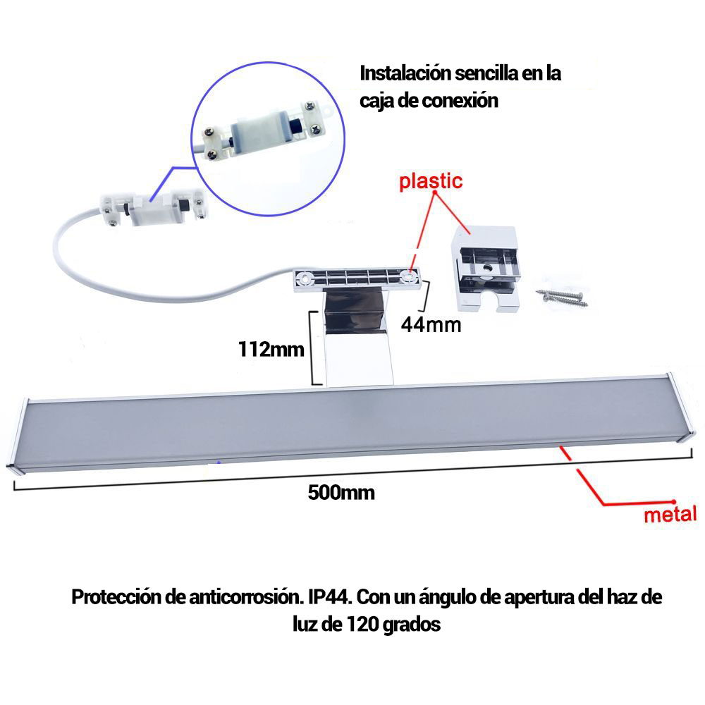 aplique led espejo baño