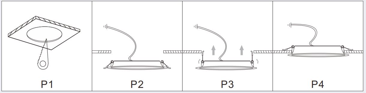 instalación downlights