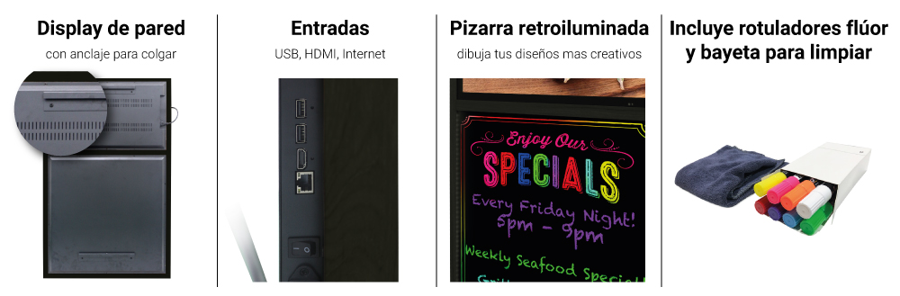 Display LCD pizarra LED