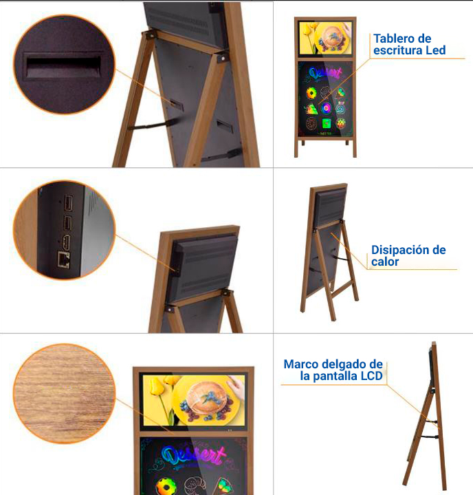 Display LCD pizarra batería