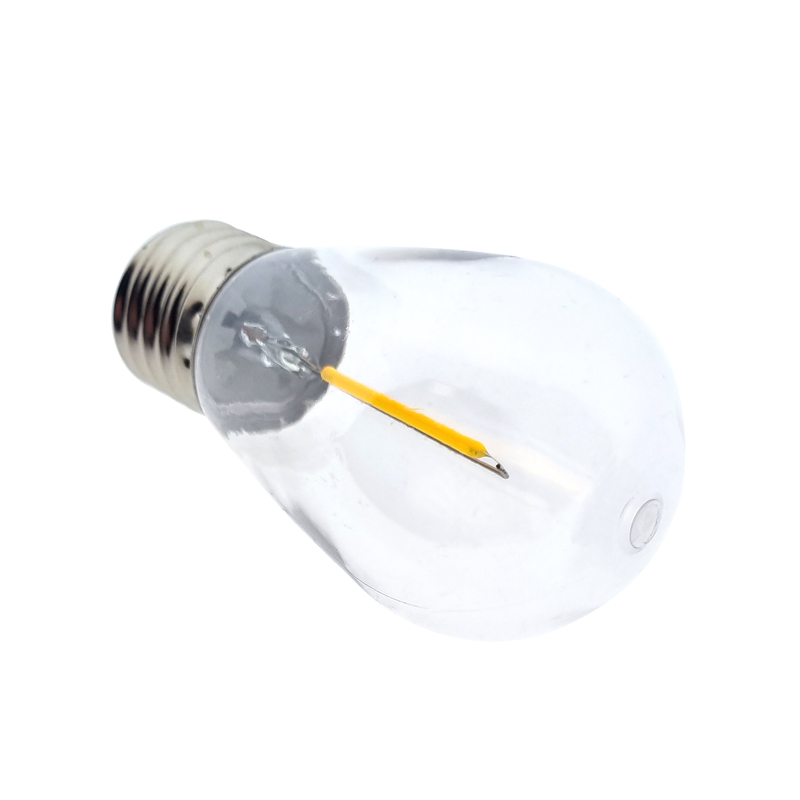 Ampoule LED 1W Guinguette plastique E27 blanc chaud G45