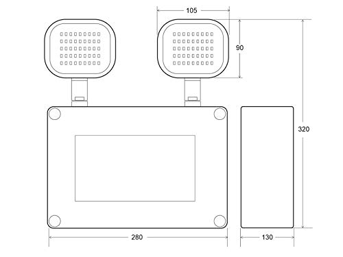 dimensión luces de emergencia