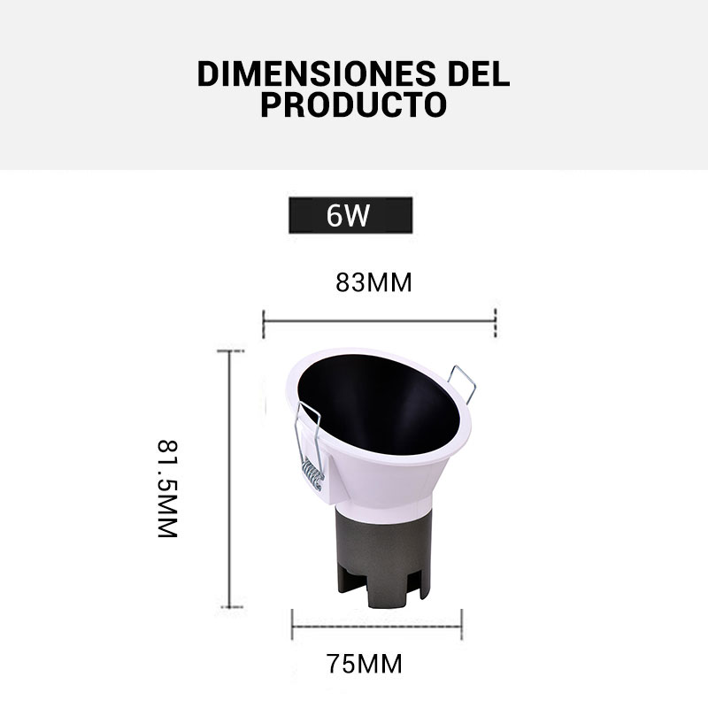 Dimensiones bañador LED