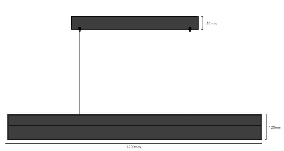 lampara colgante led 120cm lineal