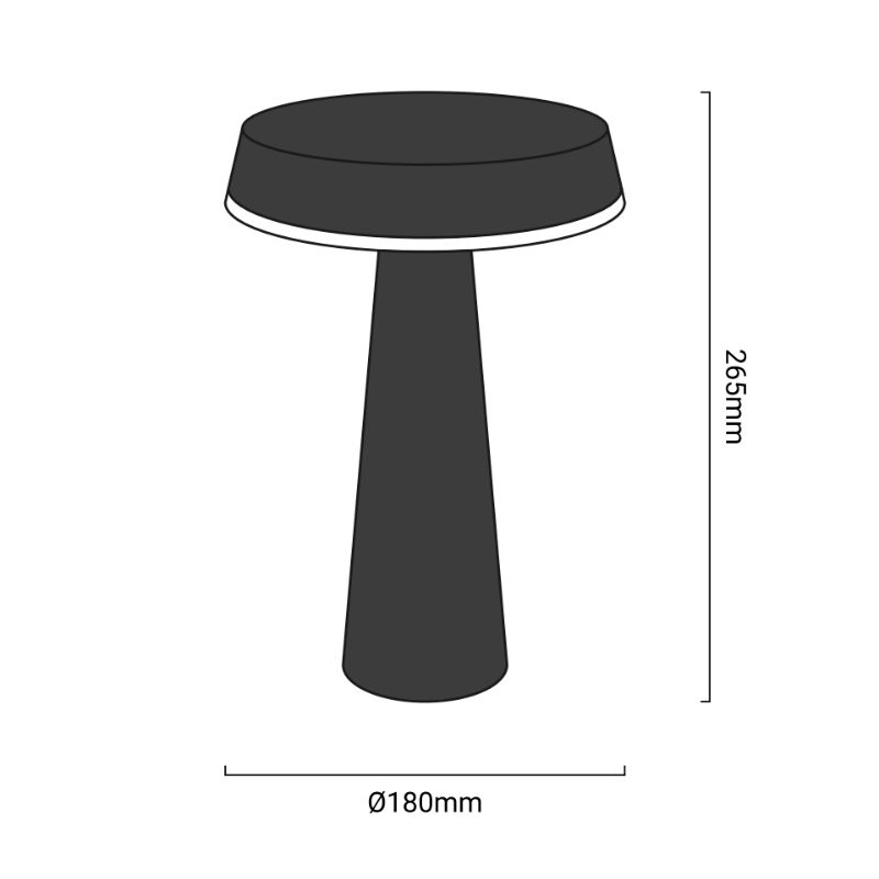 medidas lmpara ares de sobremesa led