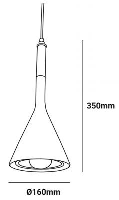 medidas lampara colgante nordica calix e27