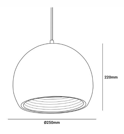 detalle medidas lampara colgante caly estilo nordico e27