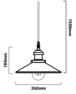 medidas lampara colgante clock work