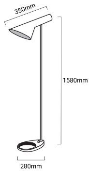 medidas lampara de pie marlene