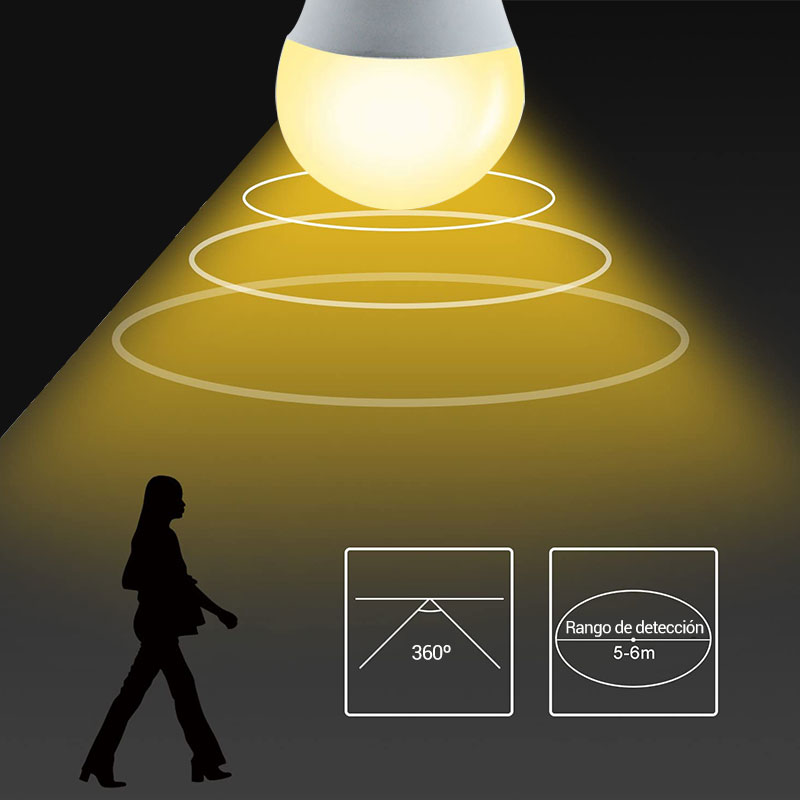 Bombilla con Sensor de Movimiento, bombillas LED 27 con sensor