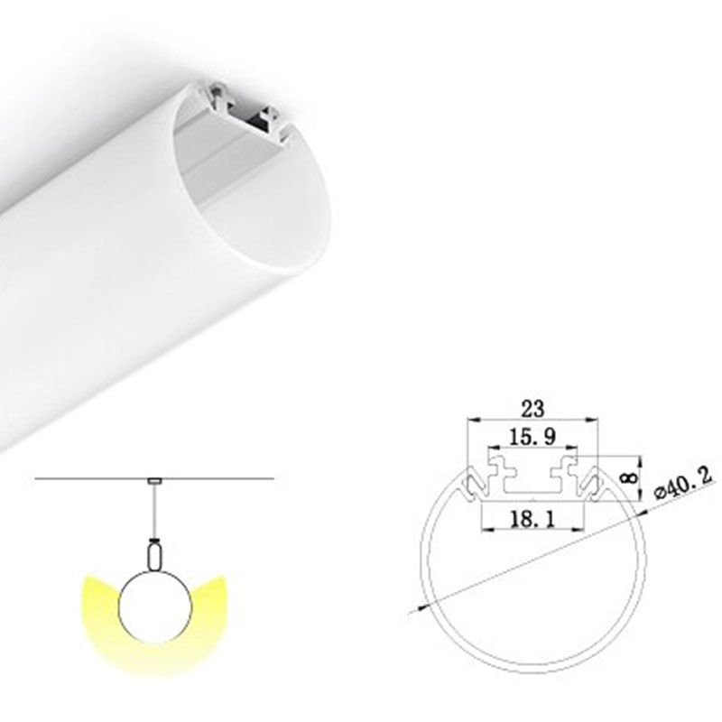 Aluminium Profilabdeckung 23X8mm für LED Streifen - Profilzubehör