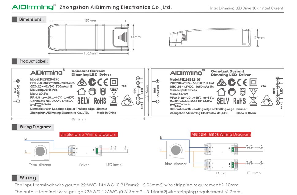 Driver Triac dimmable 43-60