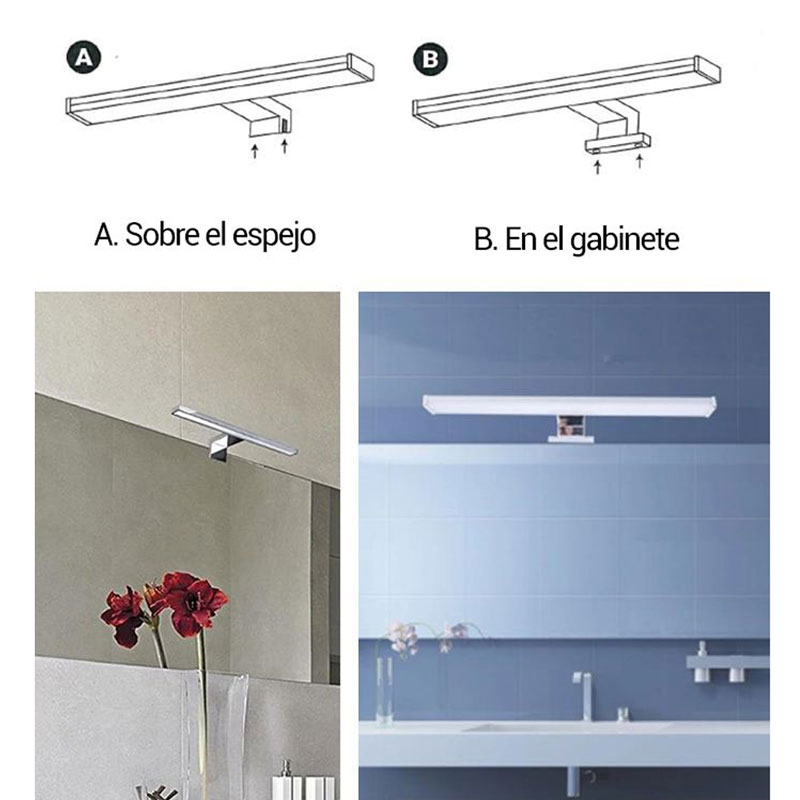 Luz LED para espelho de casa de banho de 30cm 5W IP44