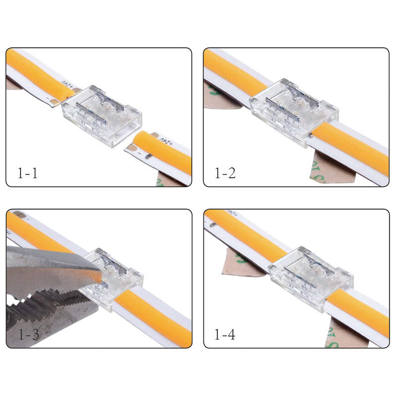 PAUTIX 12 Pack 8mm 2 Pin Connecteur LED Kit pour Ruban LED COB
