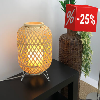 Lampe de table en osier ROSO