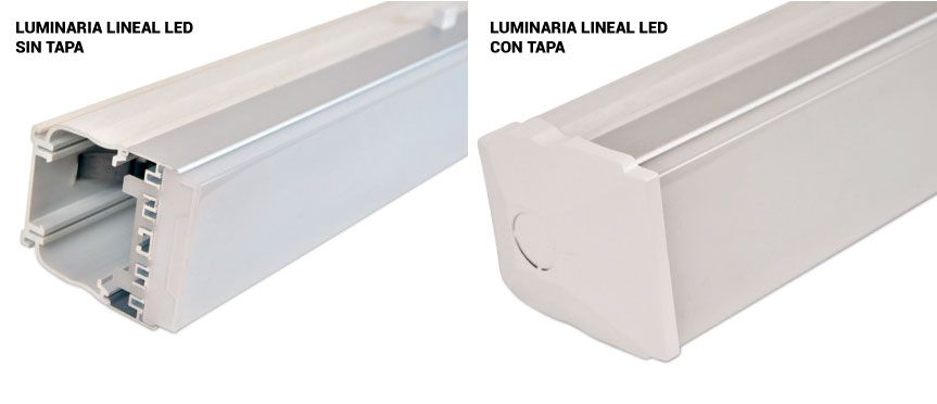 Tapa luminaria lineal LED