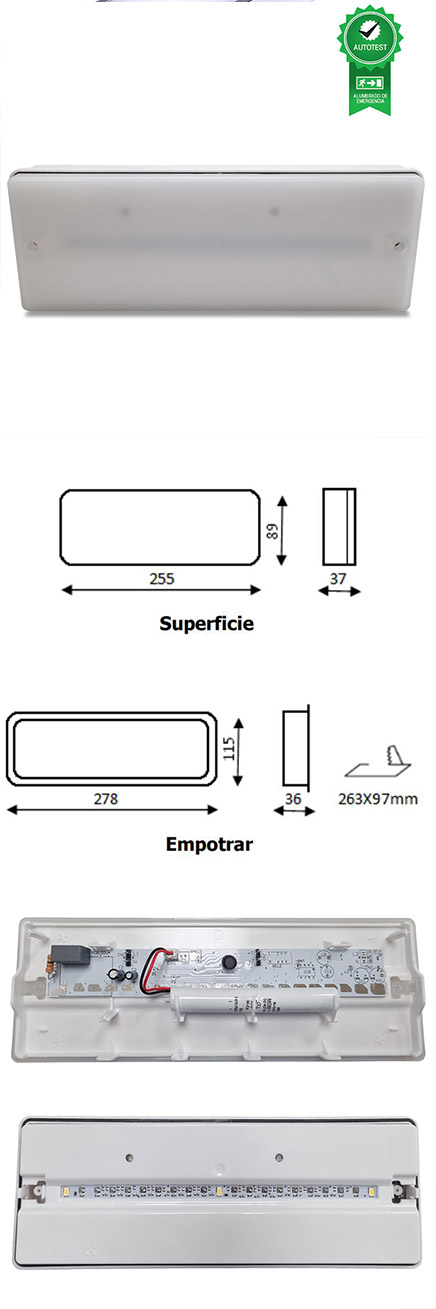 luz de emergencia autotest