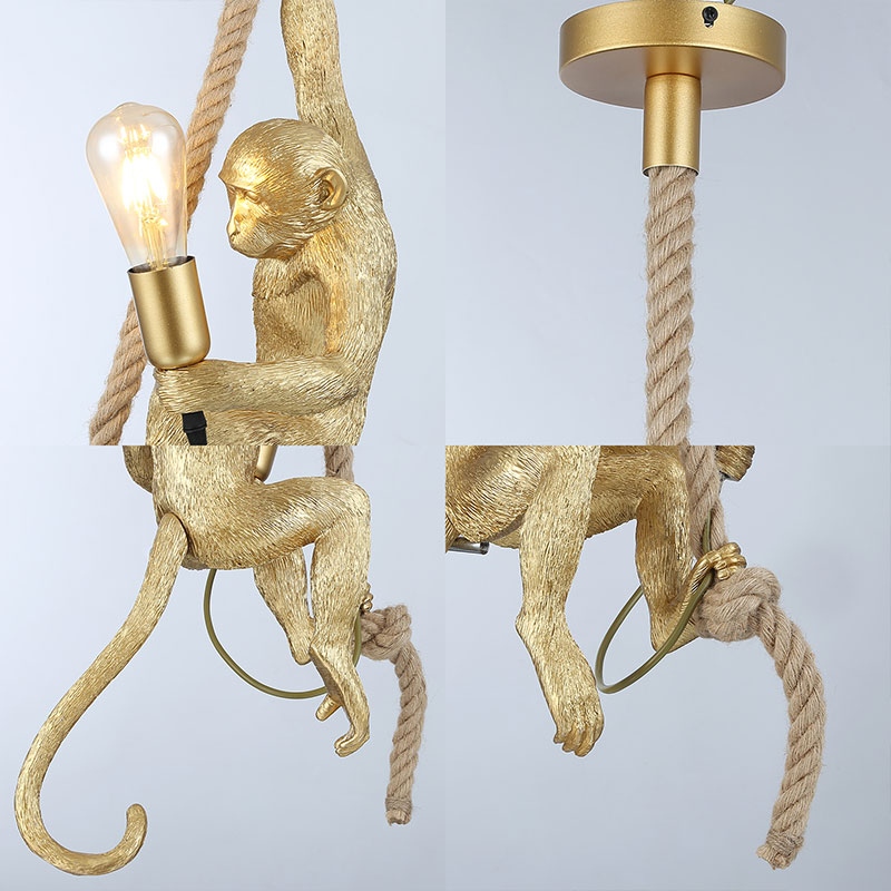 lámparas mono doradas