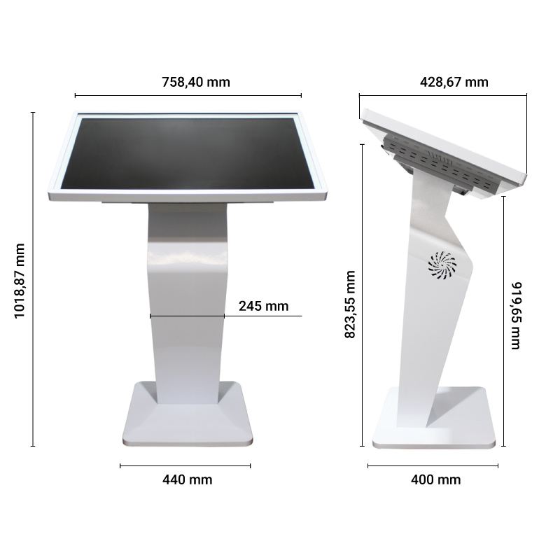 dimensiones mesa táctil display