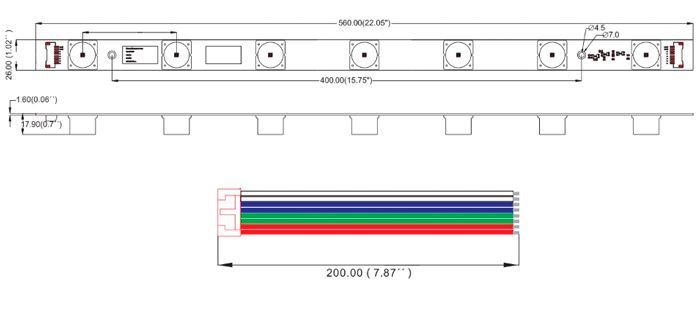 medidas modulo rotulación rigido led rgb