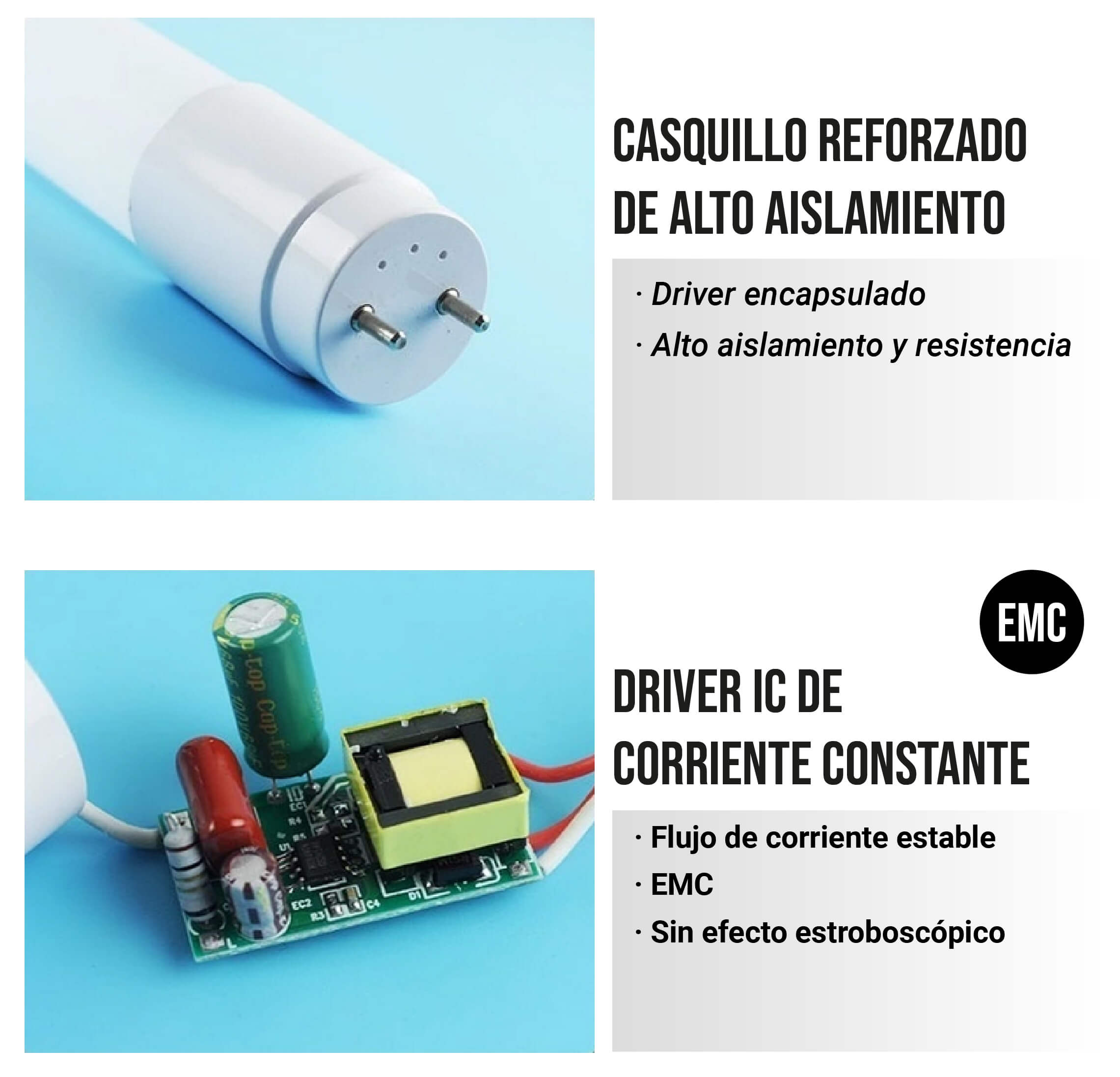 tubo fluorescente led