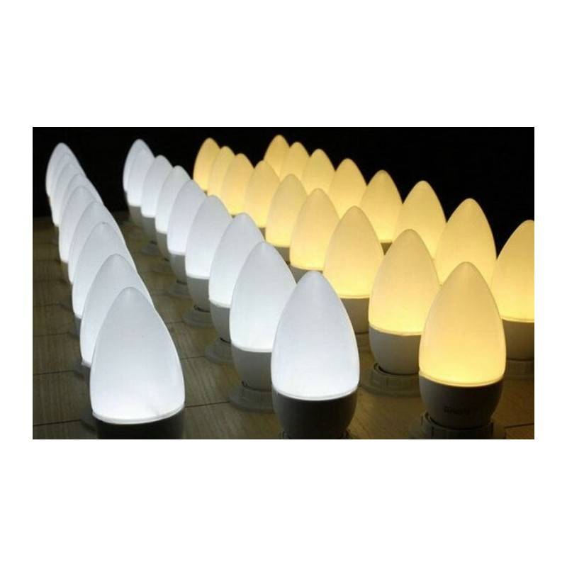 Lampadina LED a candela E14 C37 opalina - 4,5W/5W