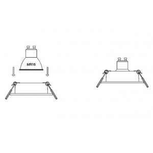 Faretto da incasso Ø75mm MR16, GU10 basso UGR