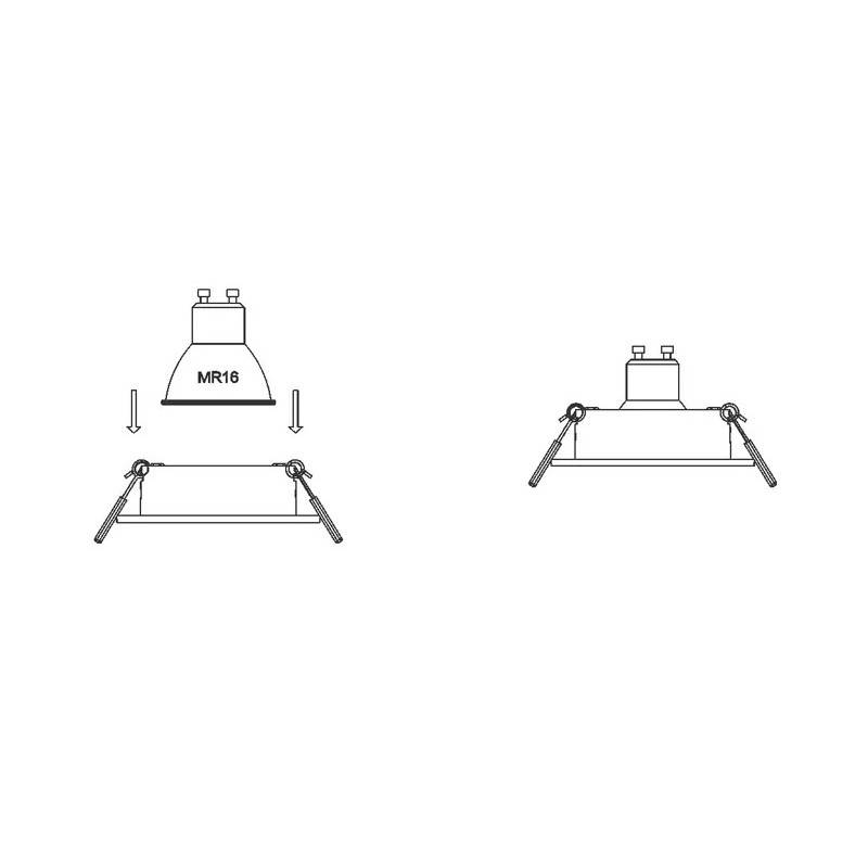 Faretto da incasso Ø75mm MR16, GU10 basso UGR